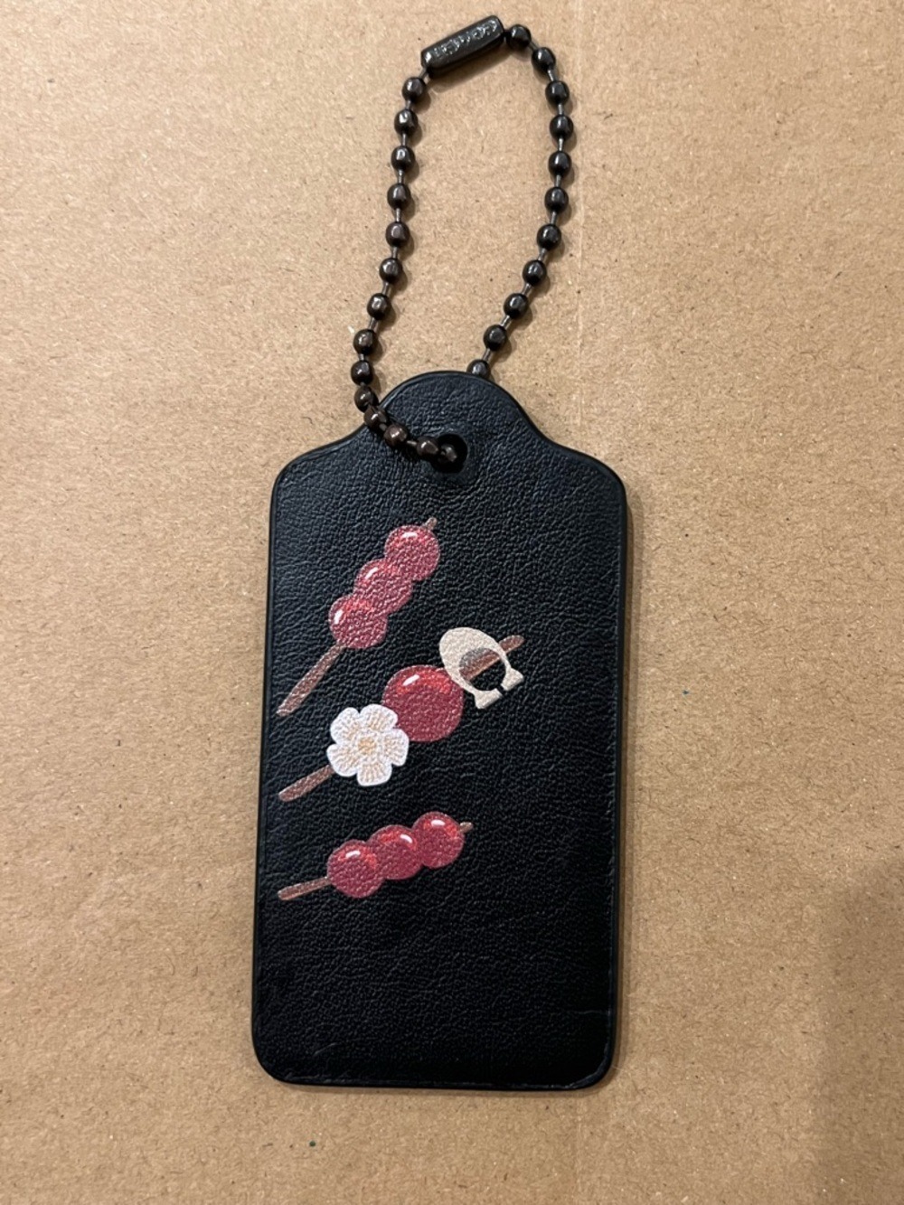 Coach Black Hand-Painted Tanghulu Skewer Luggage Tag Asia Limited RARE NEW FIRM